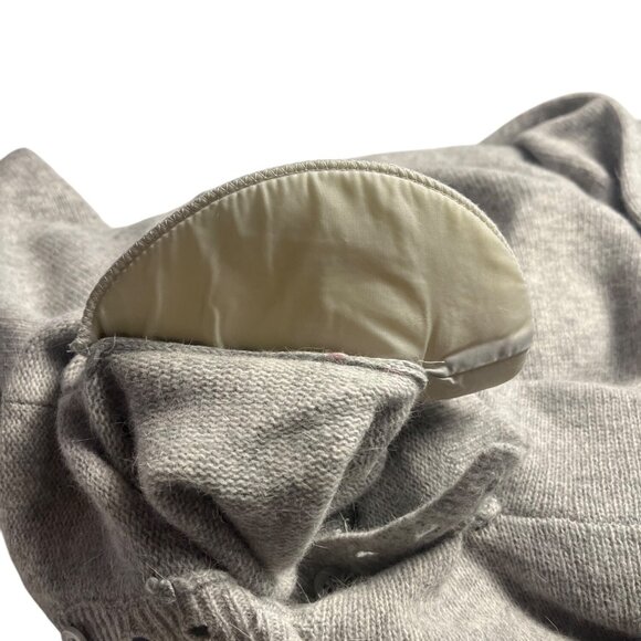 Amanda Smith S Gray lambsWool-Blend Sweater Button-Up Collar & Pocket Womens - Picture 7 of 12